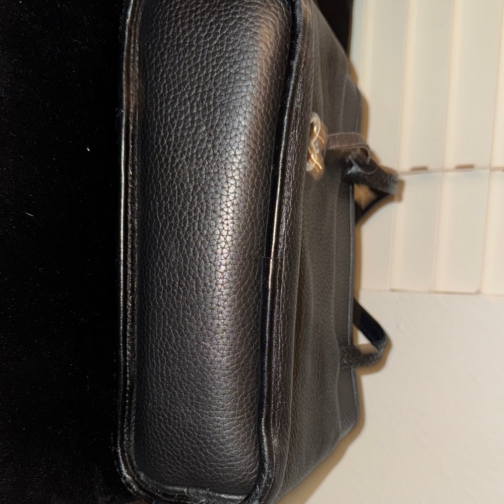 Brighton Women’s Black Croc Embossed Pebbled Leather Small Tote Bag Purse - Picture 7 of 14